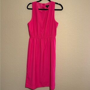 J. Crew Bright Pink Sleeveless Midi Dress